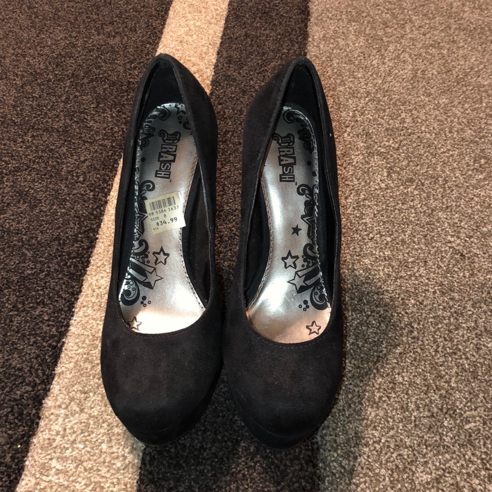 4” black Suede heels